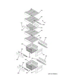 05 - Freezer Shelves parts for Ge Refrigerator ZISB480DRH from AppliancePartsPros.com