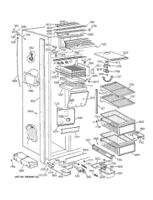 03 - Freezer Section parts for Ge Refrigerator ZISB42DSE from AppliancePartsPros.com
