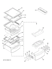 09 - Fresh Food Shelves parts for Ge Refrigerator PSK29NGSCCCC from AppliancePartsPros.com