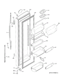 03 - Fresh Food Door parts for Ge Refrigerator PSK27NGSACWW from AppliancePartsPros.com