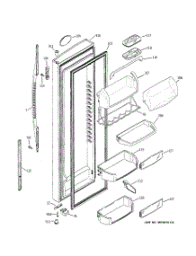 03 - Fresh Food Door parts for Ge Refrigerator PSK29NGSACCC from AppliancePartsPros.com