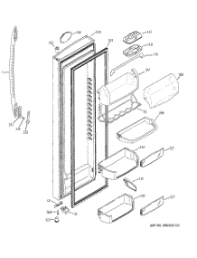 03 - Fresh Food Door parts for Ge Refrigerator PSK27NGSBCWW from AppliancePartsPros.com