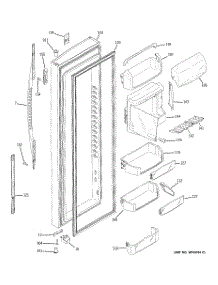 03 - Fresh Food Door parts for Ge Refrigerator PCF25PGSACC from AppliancePartsPros.com