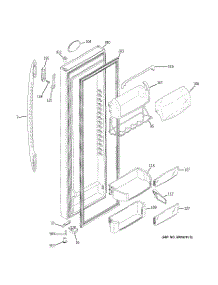 03 - Fresh Food Door parts for Ge Refrigerator PSS26MGTCWW from AppliancePartsPros.com