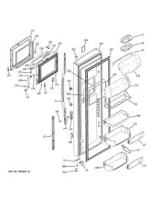 02 - Fresh Food Door parts for Ge Refrigerator PSK27MHRBCCC from AppliancePartsPros.com