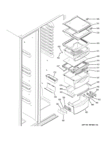 08 - Fresh Food Shelves parts for Ge Refrigerator PSK27MHRBCCC from AppliancePartsPros.com
