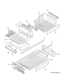 03 - Freezer Shelves parts for Ge Refrigerator PDSF5NBWABB from AppliancePartsPros.com