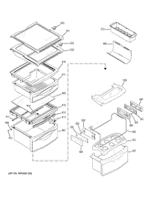 09 - Fresh Food Shelves parts for Ge Refrigerator PSK27NHNCCCC from AppliancePartsPros.com