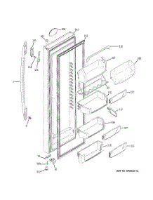 03 - Fresh Food Door parts for Ge Refrigerator PCF23NGTCBB from AppliancePartsPros.com