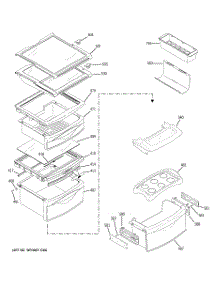 09 - Fresh Food Shelves parts for Ge Refrigerator PCK23NHSDFCC from AppliancePartsPros.com