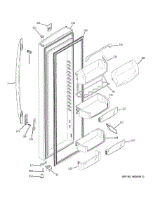 03 - Fresh Food Door parts for Ge Refrigerator PCF23MGWCCC from AppliancePartsPros.com
