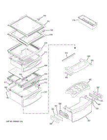 09 - Fresh Food Shelves parts for Ge Refrigerator PSK27NGSBCCC from AppliancePartsPros.com