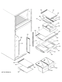 05 - Fresh Food Shelves parts for Ge Refrigerator DTH18ZBXARWW from AppliancePartsPros.com