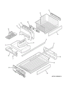 03 - Freezer Shelves parts for Ge Refrigerator PFCE1NJWADBB from AppliancePartsPros.com