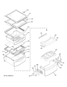 10 - Fresh Food Shelves parts for Ge Refrigerator CSCP5UGXAFSS from AppliancePartsPros.com
