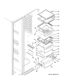 08 - Fresh Food Shelves parts for Ge Refrigerator PHE25MGTFFWW from AppliancePartsPros.com
