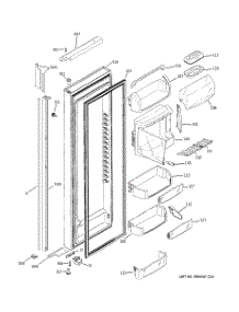 03 - Fresh Food Door parts for Ge Refrigerator PJE25PGTFFKB from AppliancePartsPros.com