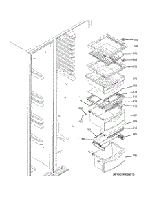 08 - Fresh Food Shelves parts for Ge Refrigerator LSHS5MGXBESS from AppliancePartsPros.com