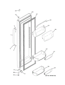 02 - Fresh Food Door parts for Ge Refrigerator LSHF5MGXBEWW from AppliancePartsPros.com