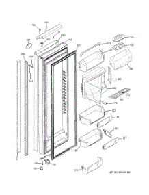 03 - Fresh Food Door parts for Ge Refrigerator PJE25PGTFFSV from AppliancePartsPros.com