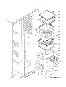 08 - Fresh Food Shelves parts for Ge Refrigerator PSS26MGPABB from AppliancePartsPros.com