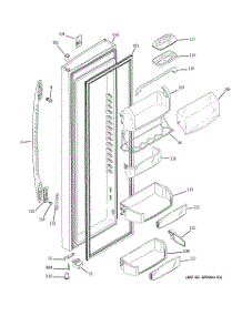 02 - Fresh Food Door parts for Ge Refrigerator PHE25MGTEFBB from AppliancePartsPros.com