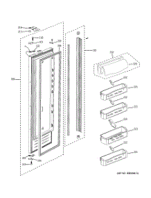 03 - Fresh Food Door parts for Ge Refrigerator PSB42LSRBBV from AppliancePartsPros.com