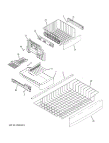 03 - Freezer Shelves parts for Ge Refrigerator PDSF0MFXARBB from AppliancePartsPros.com