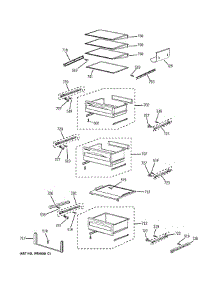 Fresh Food Shelves parts for Ge Refrigerator PSB42LGRWV from AppliancePartsPros.com