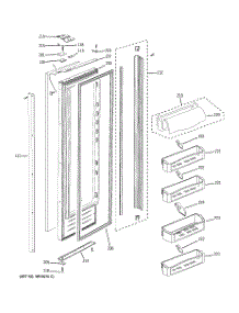 03 - Fresh Food Door parts for Ge Refrigerator PSB42LGRAWV from AppliancePartsPros.com