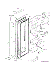 03 - Fresh Food Door parts for Ge Refrigerator PJE25PGTAFKB from AppliancePartsPros.com