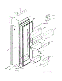 02 - Fresh Food Door parts for Ge Refrigerator PJE25MGTAFKB from AppliancePartsPros.com