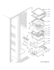 08 - Fresh Food Shelves parts for Ge Refrigerator PJE25MGTAFKB from AppliancePartsPros.com