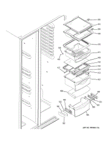 08 - Fresh Food Shelves parts for Ge Refrigerator PCT23MGPDCC from AppliancePartsPros.com
