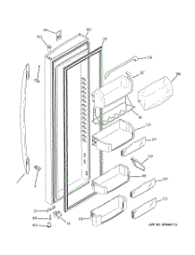 03 - Fresh Food Door parts for Ge Refrigerator PCT23SGRBSS from AppliancePartsPros.com