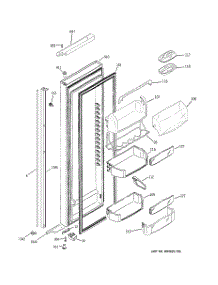02 - Fresh Food Door parts for Ge Refrigerator PJE25MGTEFKB from AppliancePartsPros.com