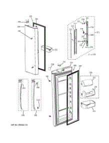 02 - Fresh Food Doors parts for Ge Refrigerator GFSM6KEXABG from AppliancePartsPros.com