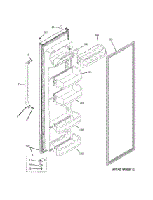 02 - Fresh Food Door parts for Ge Refrigerator GSH25ISXBSS from AppliancePartsPros.com