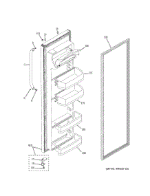 02 - Fresh Food Door parts for Ge Refrigerator BSS25JSTDSS from AppliancePartsPros.com