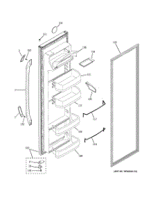 02 - Fresh Food Door parts for Ge Refrigerator GSE22KETEFBB from AppliancePartsPros.com