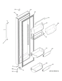 02 - Fresh Food Door parts for Ge Refrigerator LSHS5PGXBESS from AppliancePartsPros.com