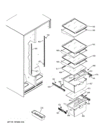07 - Fresh Food Shelves parts for Ge Refrigerator GSE25KETCFWW from AppliancePartsPros.com
