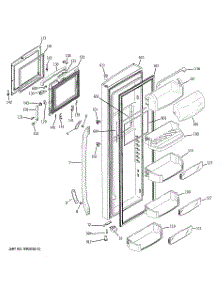 02 - Fresh Food Door parts for Ge Refrigerator GCE23LHWAFWW from AppliancePartsPros.com