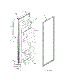 02 - Fresh Food Door parts for Ge Refrigerator ESH22JSWESS from AppliancePartsPros.com