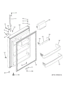 02 - Fresh Food Door parts for Ge Refrigerator GTS22ISSARSS from AppliancePartsPros.com