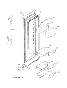 02 - Fresh Food Door parts for Ge Refrigerator GCE23LGWAFWW from AppliancePartsPros.com