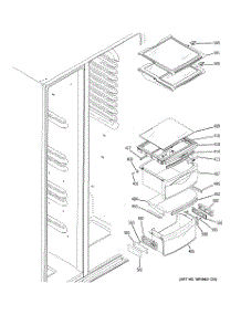 08 - Fresh Food Shelves parts for Ge Refrigerator GCE23LGWAFWW from AppliancePartsPros.com