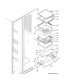 08 - Fresh Food Shelves parts for Ge Refrigerator GCF23KGWDWW from AppliancePartsPros.com