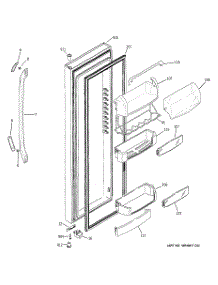 02 - Fresh Food Door parts for Ge Refrigerator GCE21ZGWAFWW from AppliancePartsPros.com