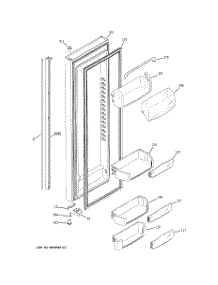 02 - Fresh Food Door parts for Ge Refrigerator GCE23LGWAFAV from AppliancePartsPros.com